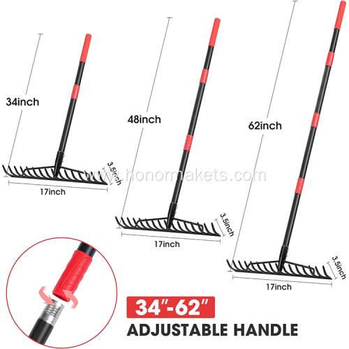 Durable Design Heavy Duty Garden Bow Rake Excavator Rake Bucket with Stainless Steel Handle Power Rake Jump Starter